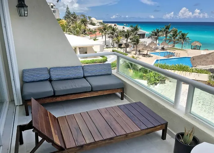 Apartment On The Beach With Terrace Ocean View, Brisas Cancun 01 By Beach & Ocean Apartments